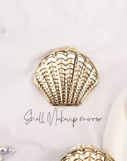 Golden Shell Double-Sided Makeup Mirror