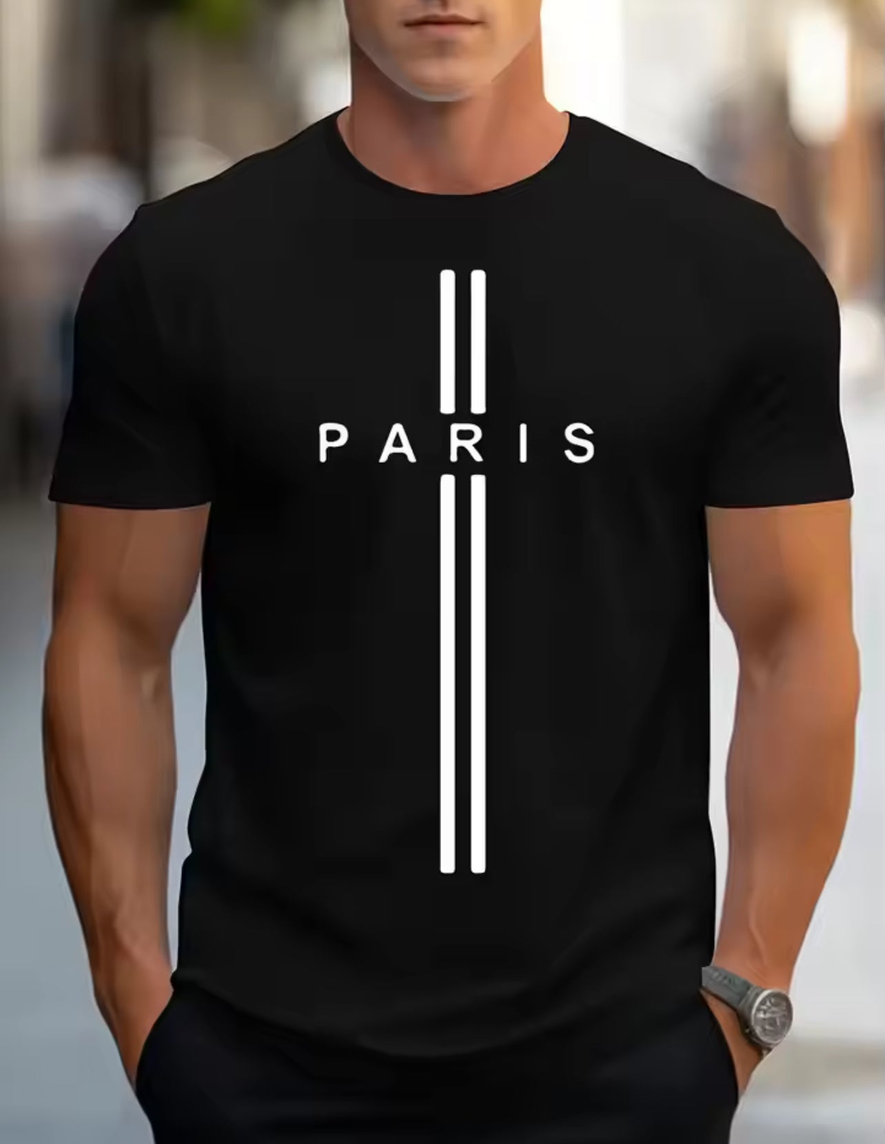 Paris Print Men’s Cotton T shirt