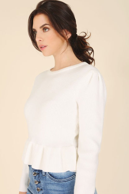 Women Peplum Sweater Top