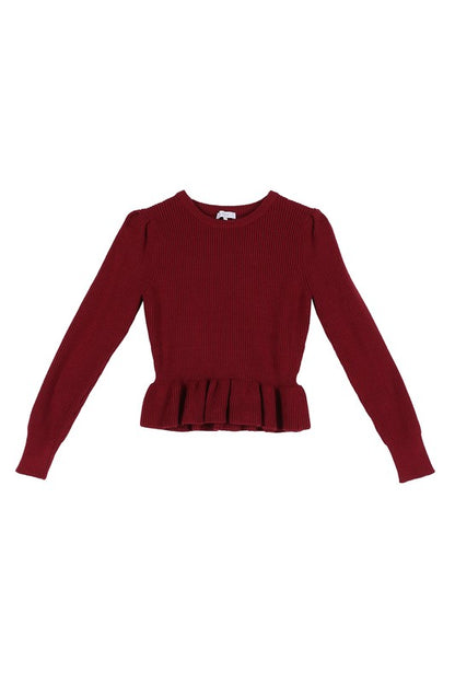 Women Peplum Sweater Top