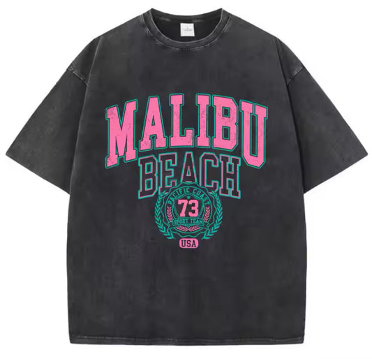 Street Women Cotton Washed T-Shirt – Malibu Beach Edition