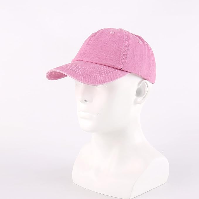 Light Pink Denim Wash Unisex Baseball Cap