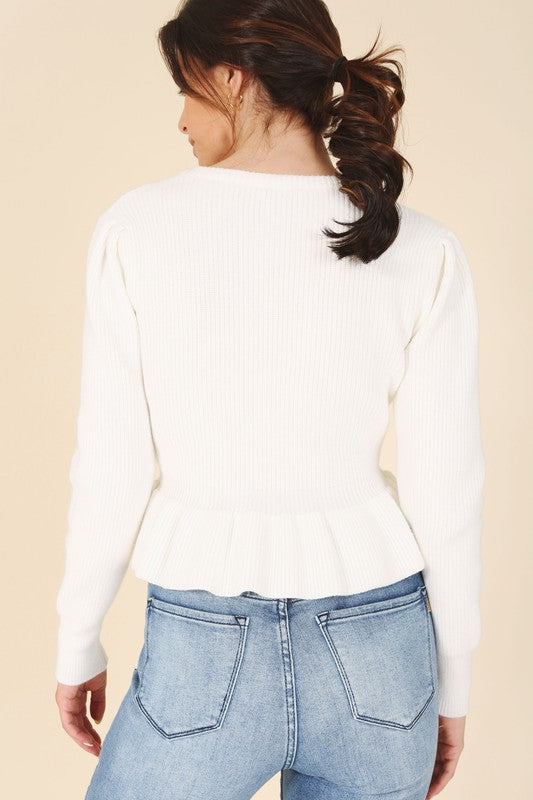 Women Peplum Sweater Top