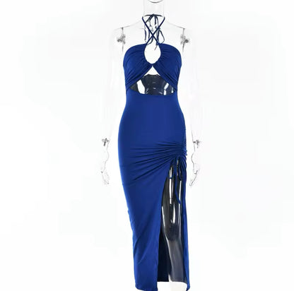 Sleeveless Sexy Female Midi Backless Dress