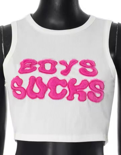 “Boys Suck” Women’s Crop Tank Tee