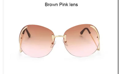 Funky Women Oversize Rimless Sunglasses