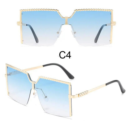 "I Ride Fly" Multi Oversize Square Sunglasses