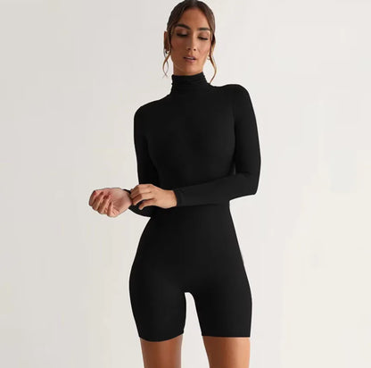 Long Sleeve High Neck Playsuit for Women