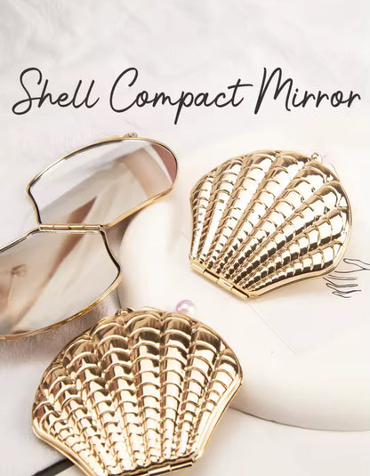 Golden Shell Double-Sided Makeup Mirror