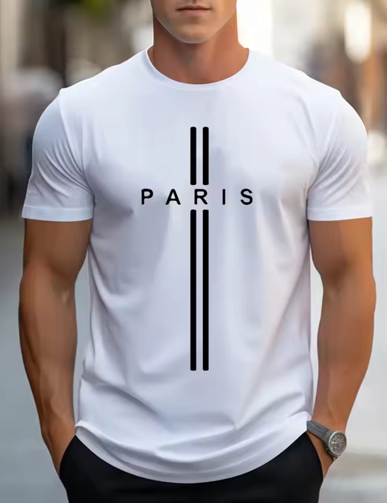 Paris Print Men’s Cotton T shirt