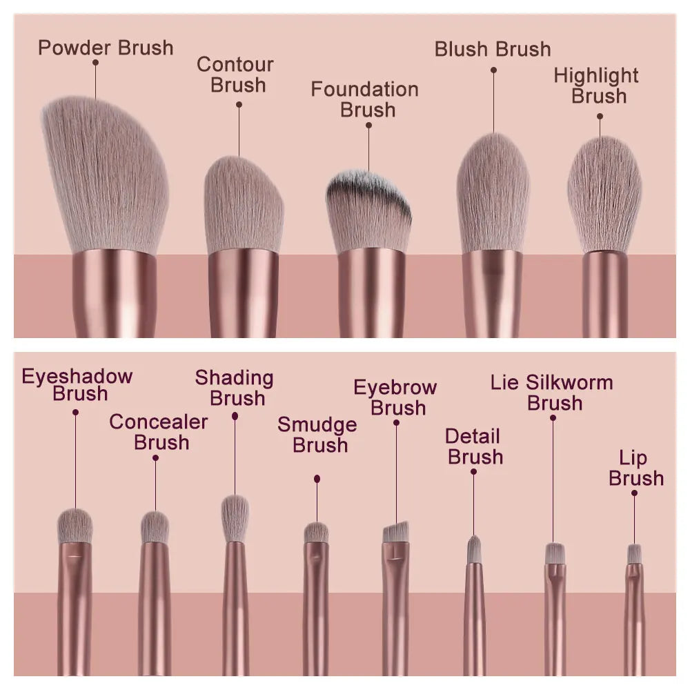 Yellow 13PCS Makeup Brushes Set – Super Soft Detail Brushes