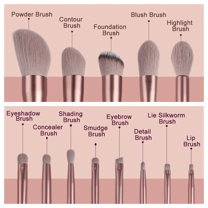 Yellow 13PCS Makeup Brushes Set – Super Soft Detail Brushes