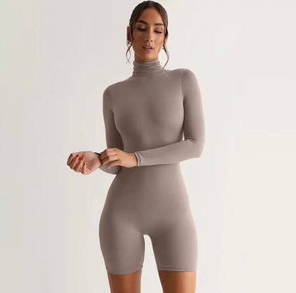 Long Sleeve High Neck Playsuit for Women