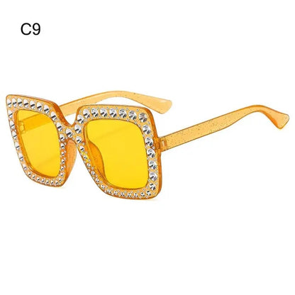 Rhinestone Oversize Square Women Sunglasses