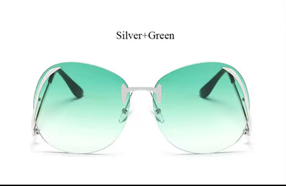 Funky Women Oversize Rimless Sunglasses