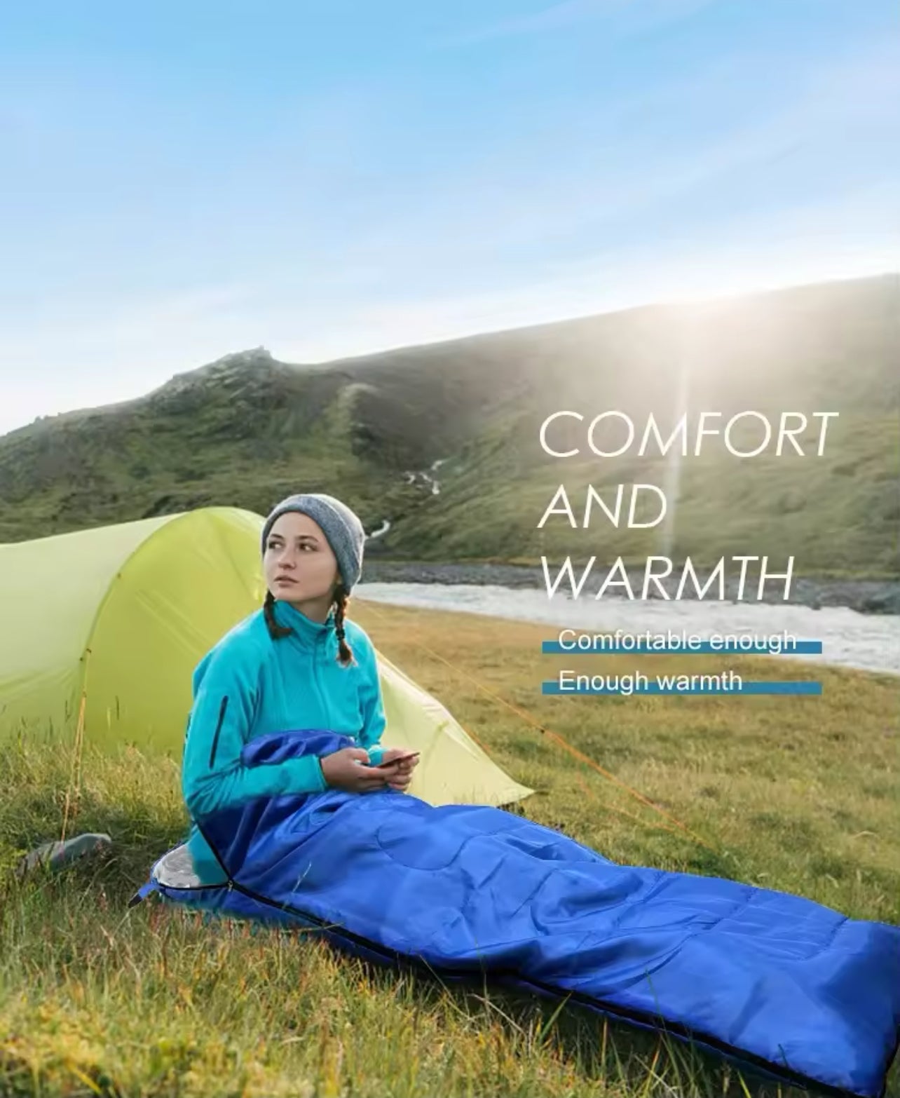 Camping Sleeping Bag – Lightweight, 4-Season, Warm, and Versatile