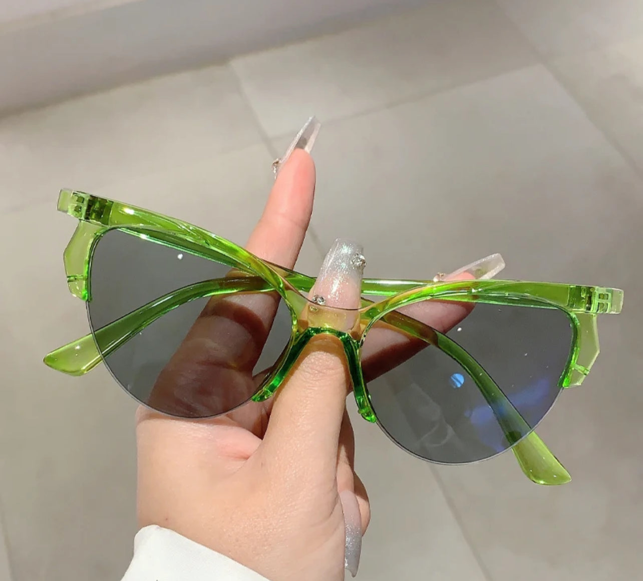 “Swift” Semi Rimless Cateye Sunglasses