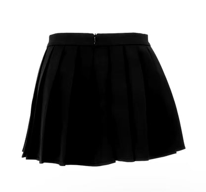 Chic and Versatile Black Pleated Mini Skirt