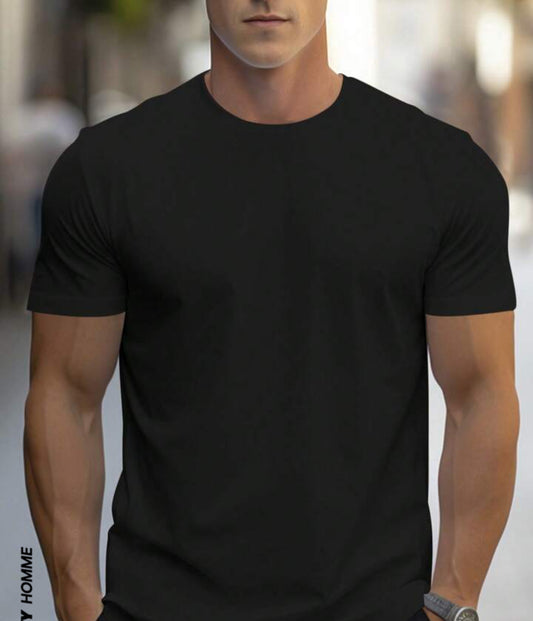 Men's Casual Solid Color Short Sleeve Round Neck T-Shirt For Summer