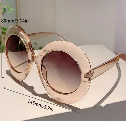 Women’s Big Oversize Round Plastic Frame Sunglasses