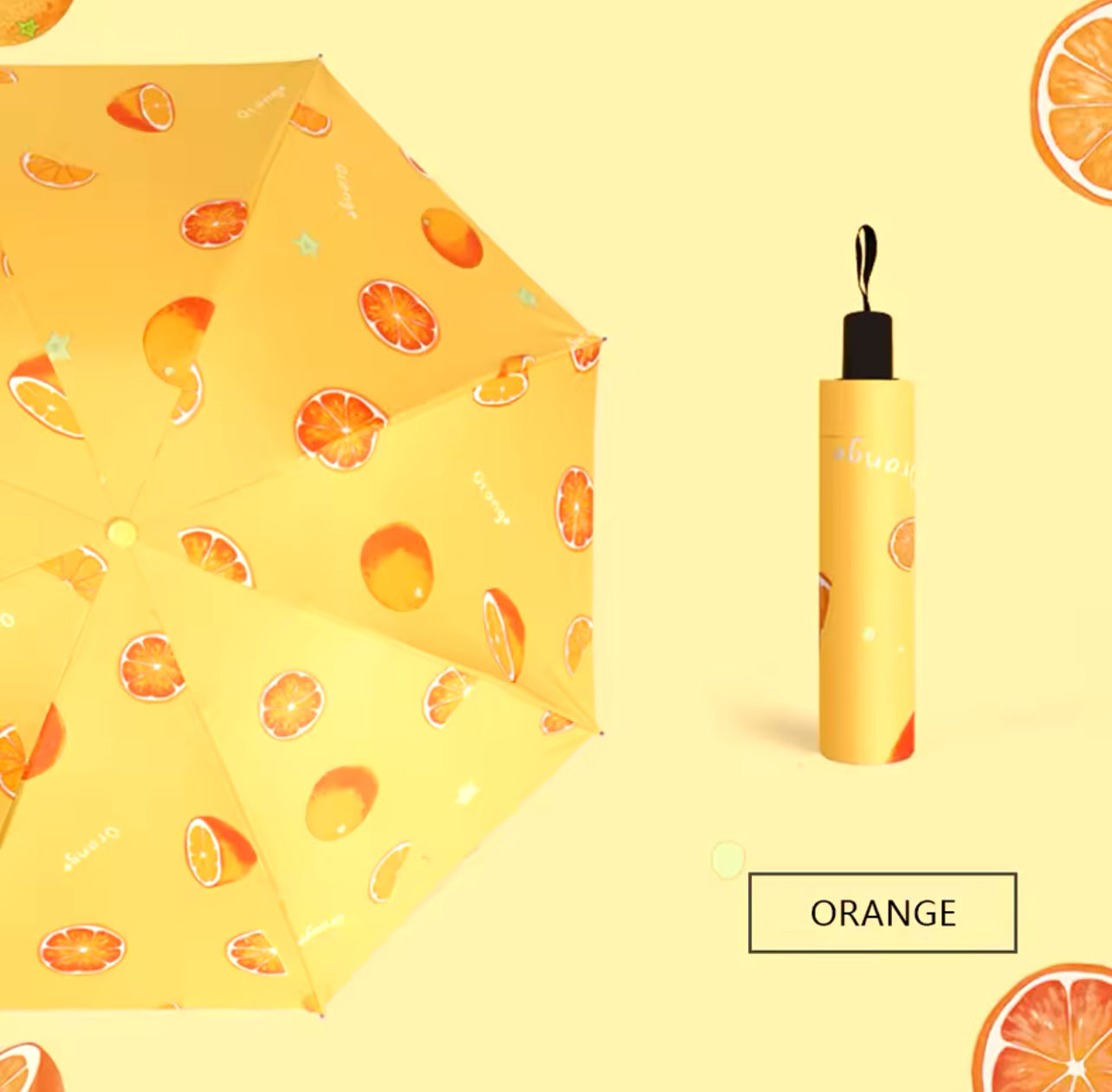 Fruity Automatic Open Folding Travel Umbrella