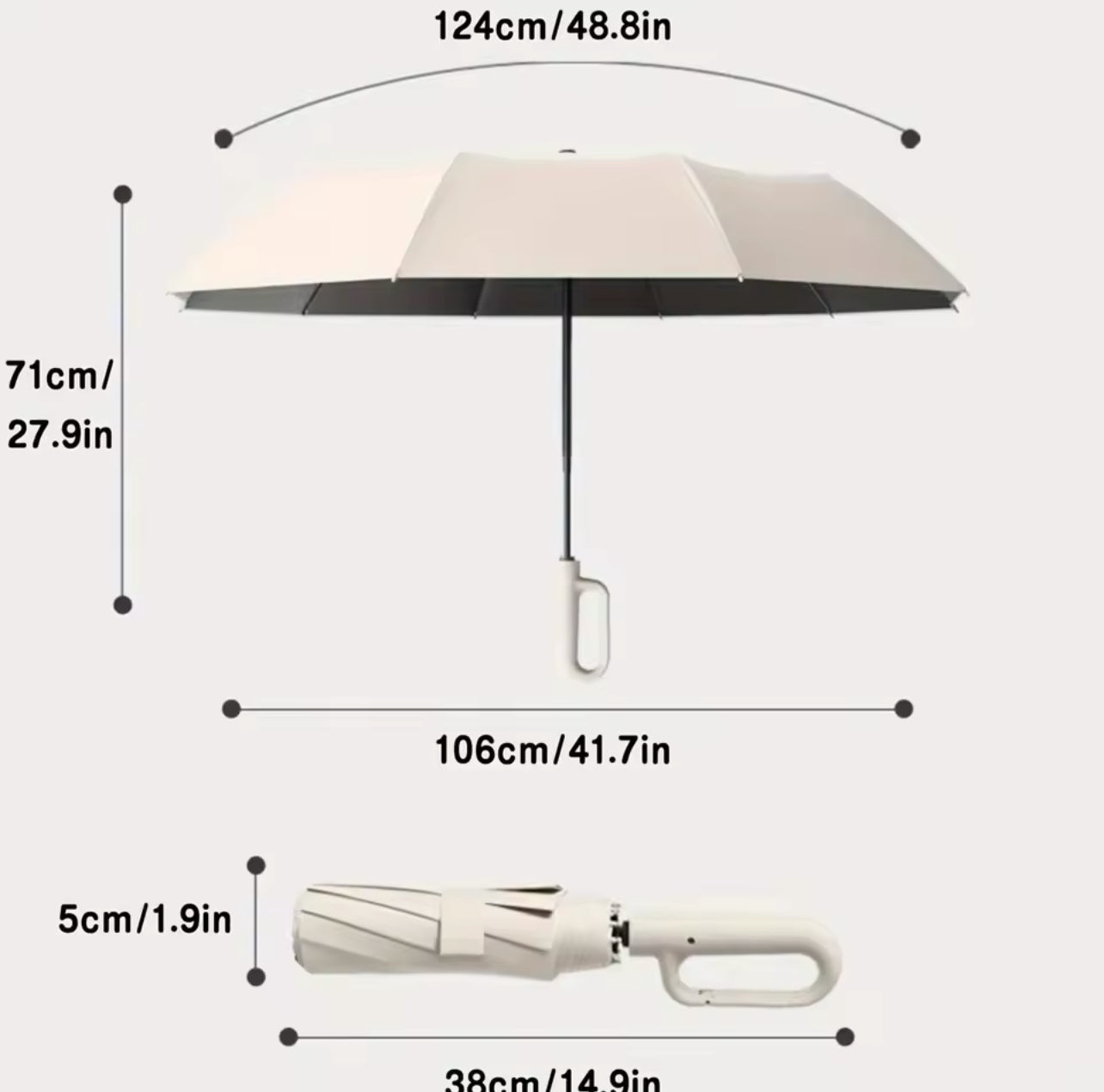 30 Bones Windproof Strong 105CM Reinforced Automatic Folding Umbrella for Men