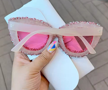 Bling Women Fashion Plastic Cateye Sunglasses