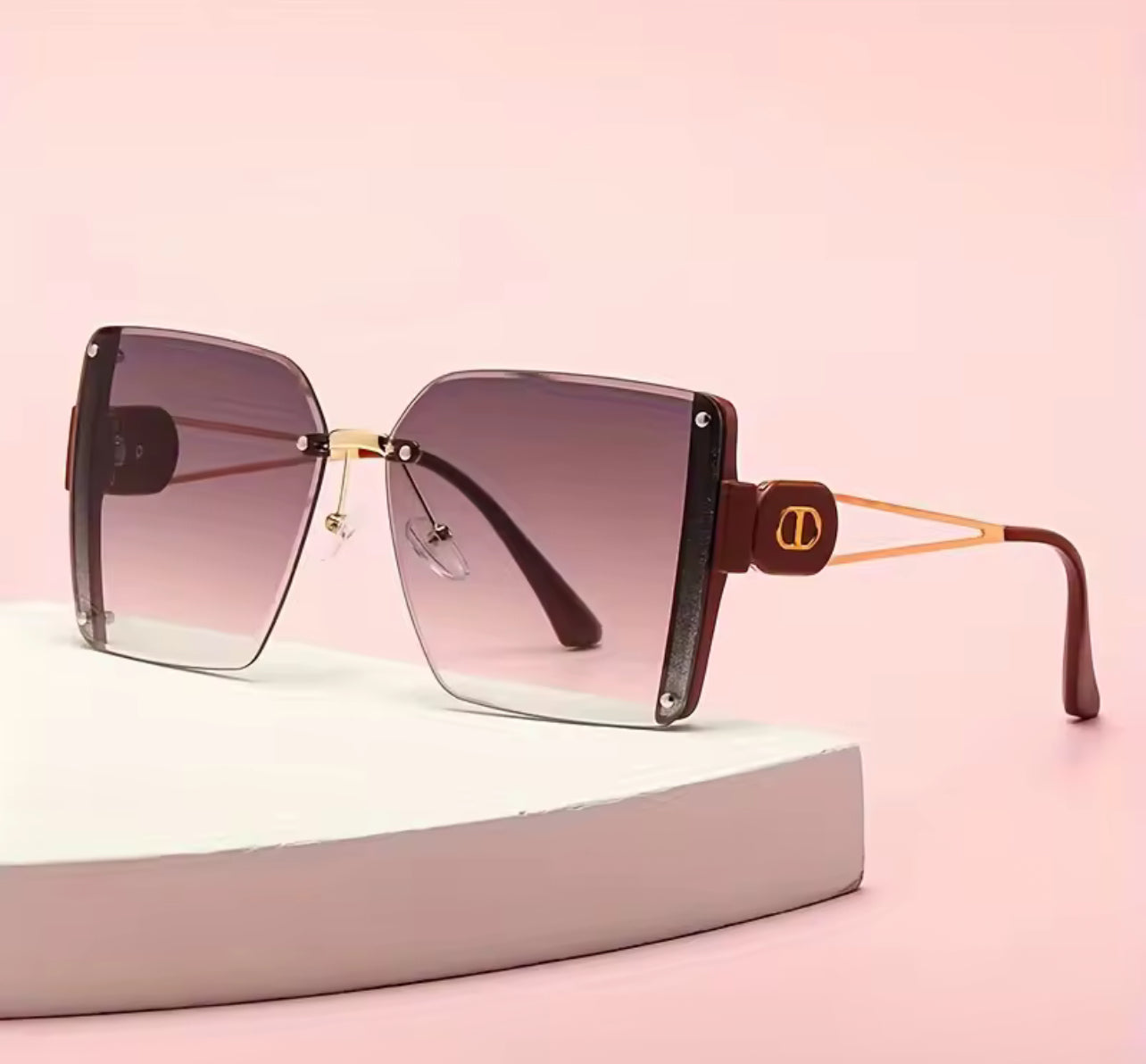 Trendy Frameless Cut-Edge Metal Sunglasses