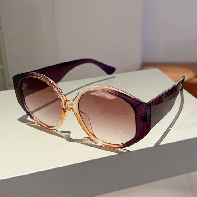 Calm Colors Round Plastic Fashion Sunglasses