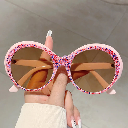 Women Plastic Vintage Round Frame Sunglasses - Weekend Shade 