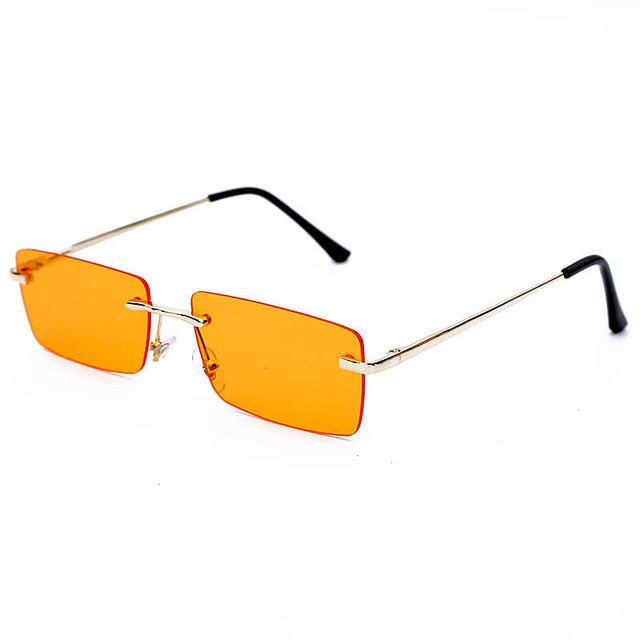 Foxy Mama Rectangle Rimless Sunglasses