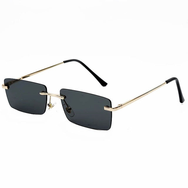 Foxy Mama Rectangle Rimless Sunglasses