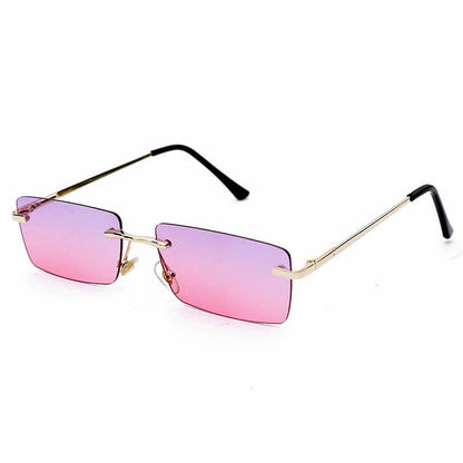 Foxy Mama Rectangle Rimless Sunglasses