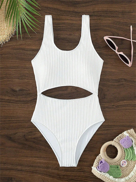 Bailey White Cutout Monokini Swimsuit