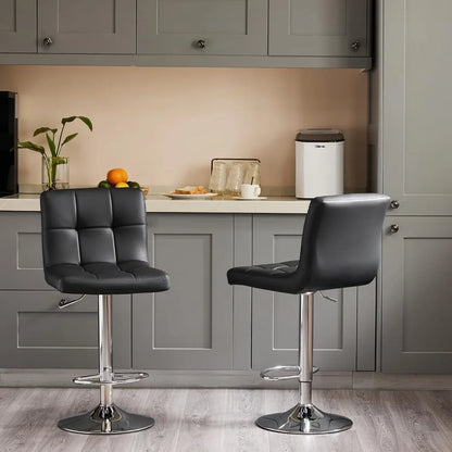 4pc PU Leather Adjustable Swivel Barstools