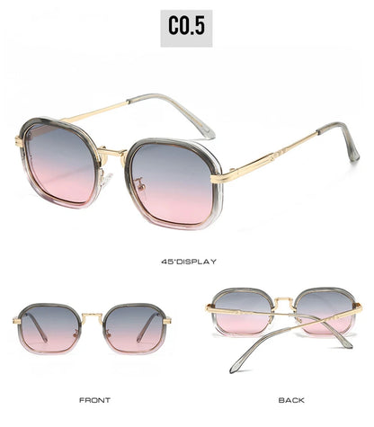 Fashion Gradient Retro Square Sunglasses – UV400 Protection