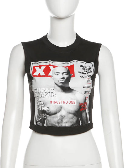 Tupac inspired Graphic Crop Top