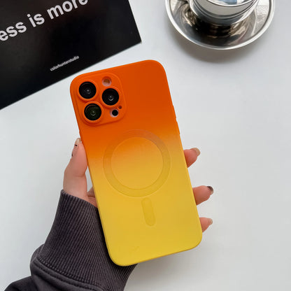 Gradient Dual-Color Magnetic Liquid Silicone Phone Case