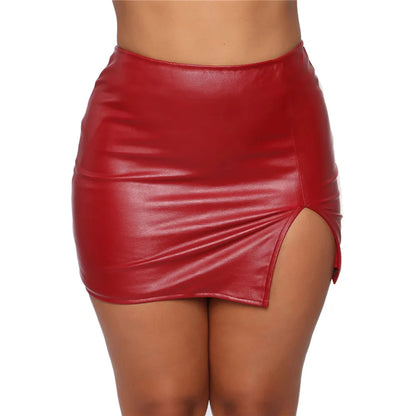 Women's Leather Night Clubwear Mini Skirt