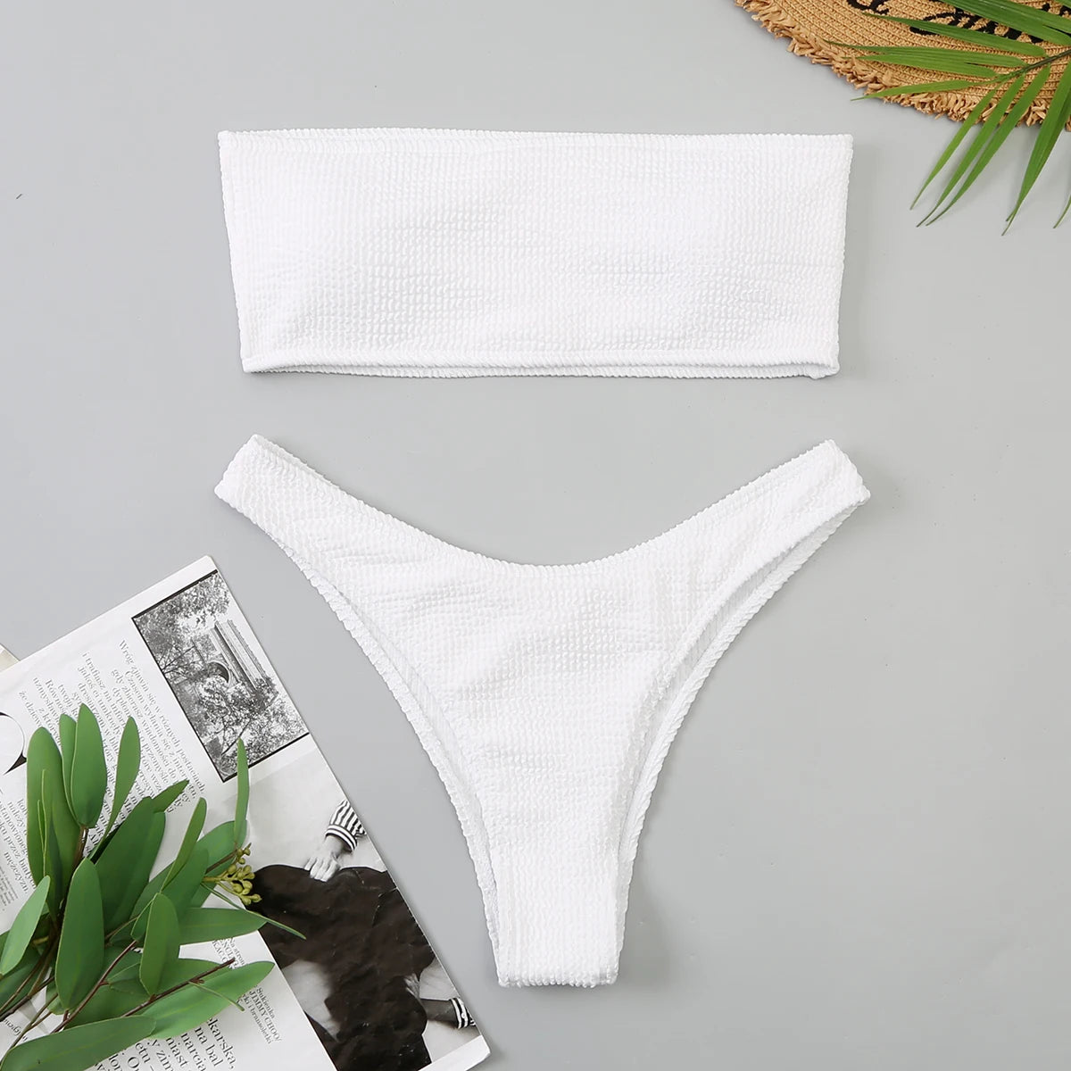 Women’s Brazilian White Bandeau Swimsuit