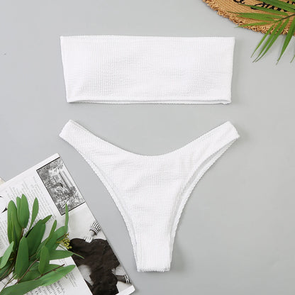 Women’s Brazilian White Bandeau Swimsuit