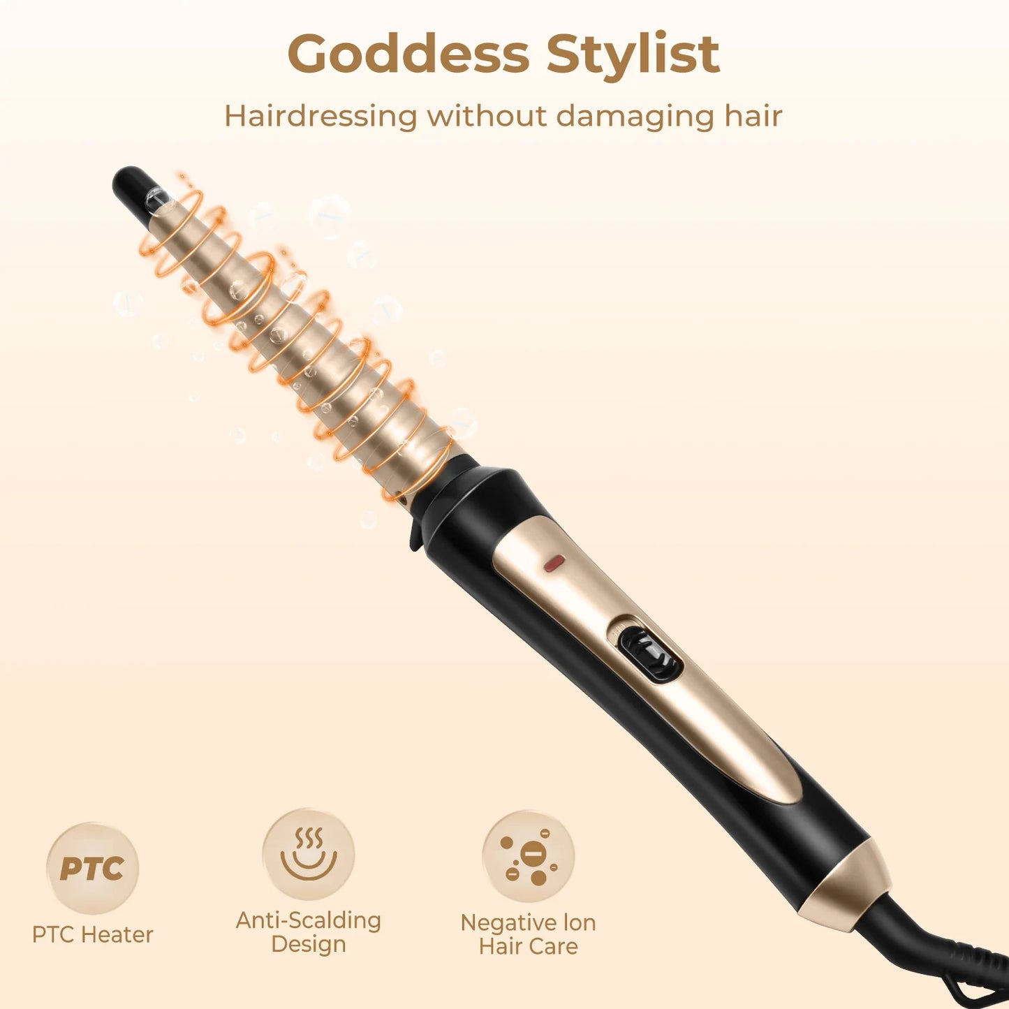 Professional Ceramic Tapered Curling Wand