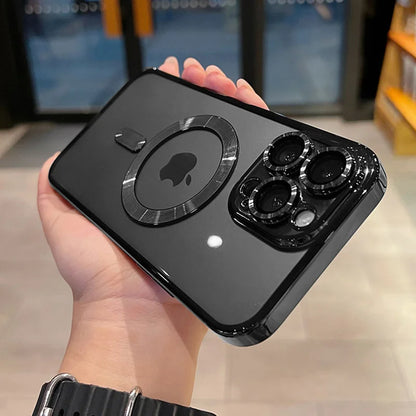 Luxury Magnetic MagSafe Wireless Charging Plating Clear Case