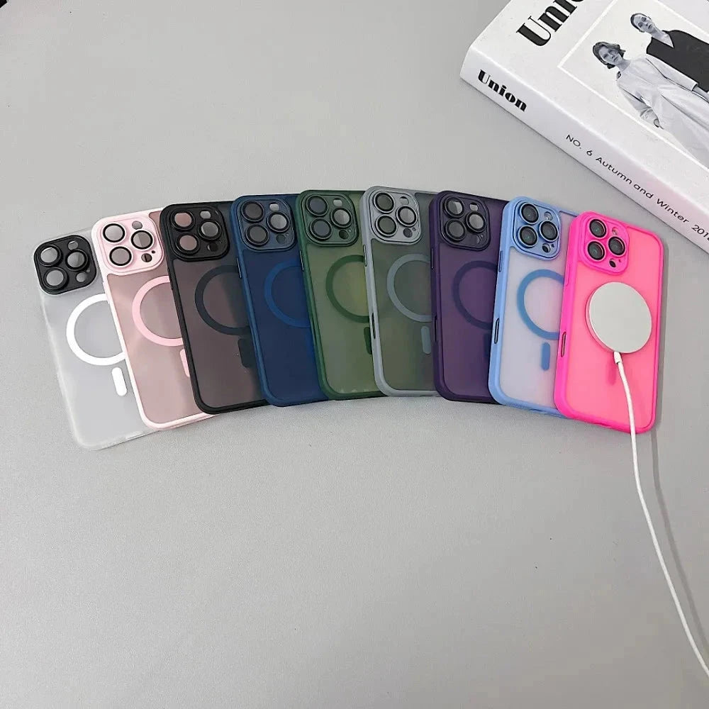 Magnetic Luxury Matte Translucent Armor Shockproof Case x2