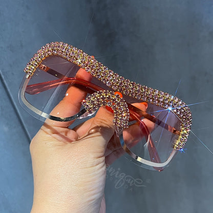 Rhinestone Goggle Fashion Sunglasses - Weekend Shade Sunglasses 