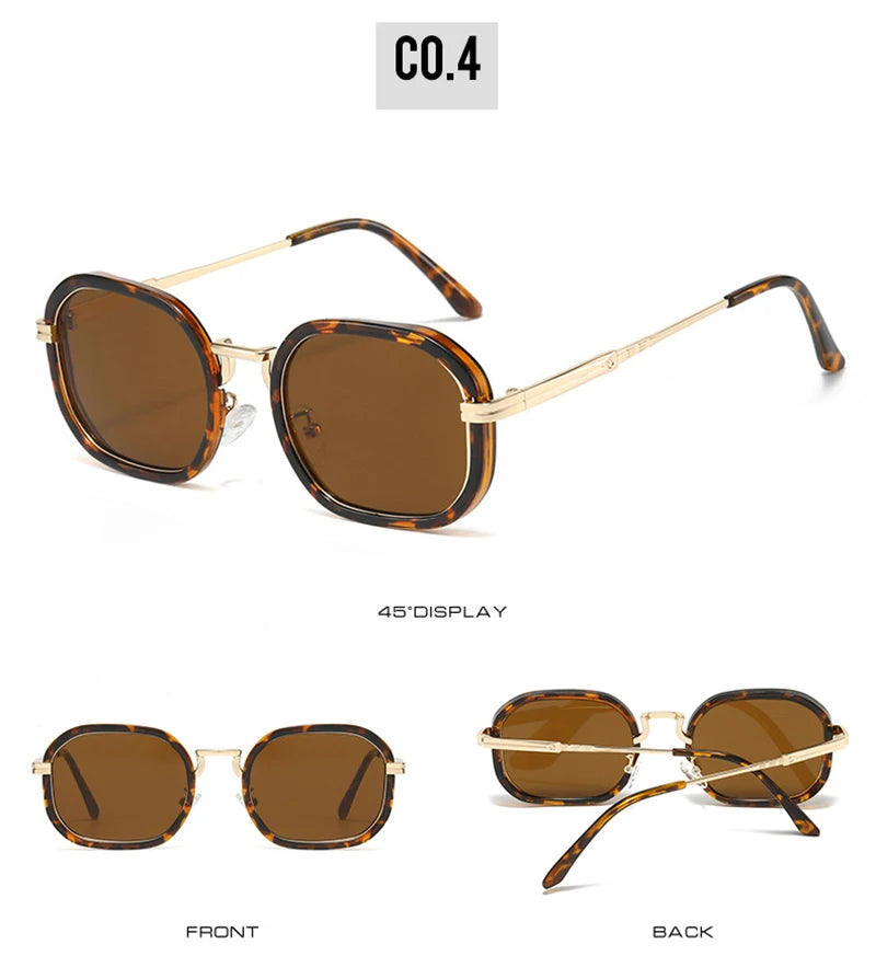 Fashion Gradient Retro Square Sunglasses – UV400 Protection