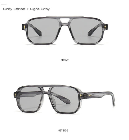 Retro Double Bridge Square Sunglasses