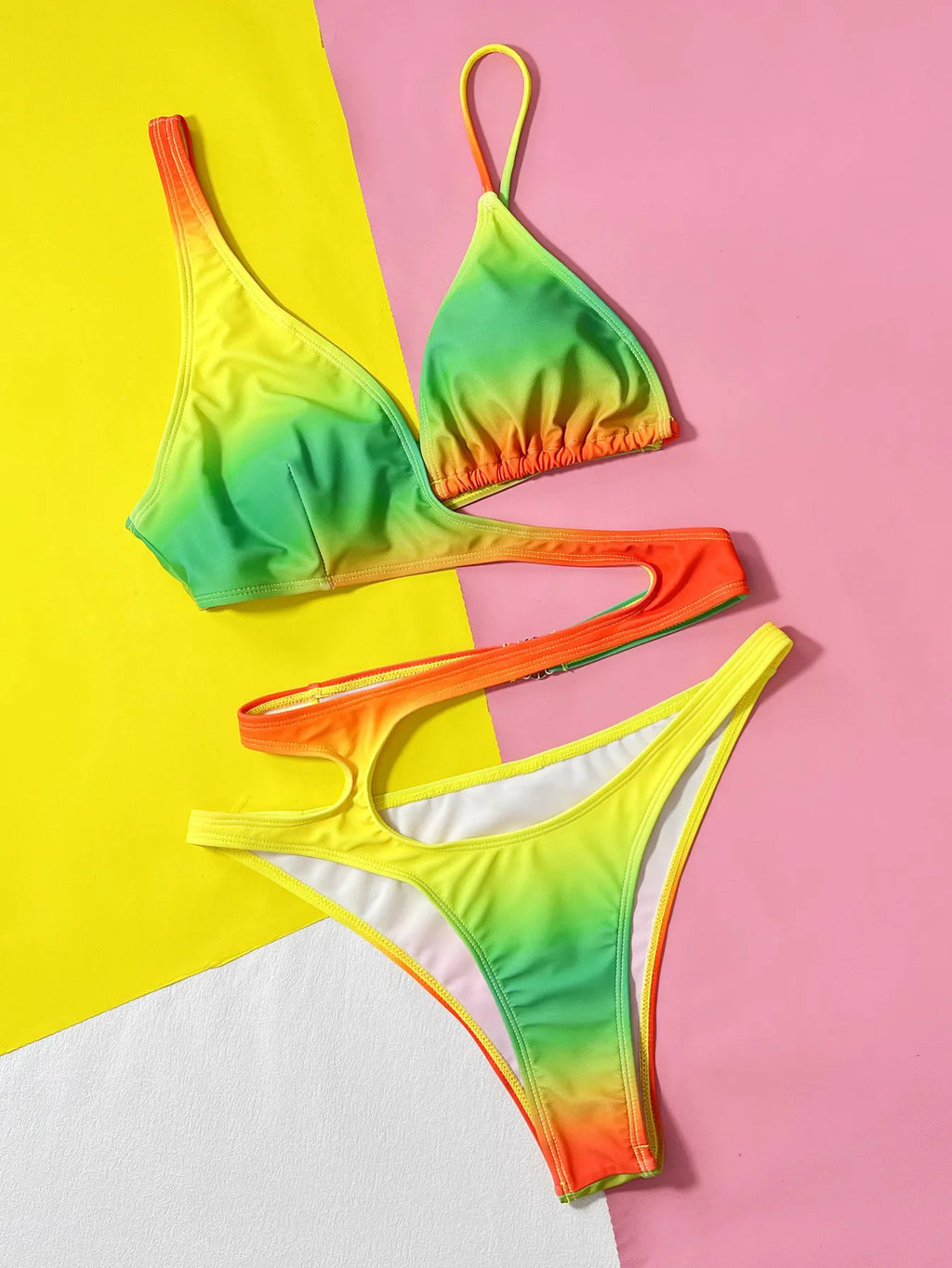Neon Sunset Cut-Out Monokini
