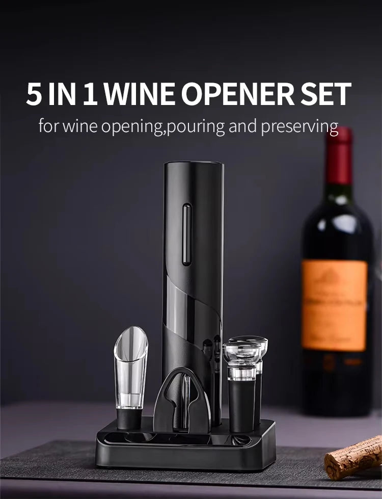 Multifunction Electric Automatic Corkscrew Wine Opener Set