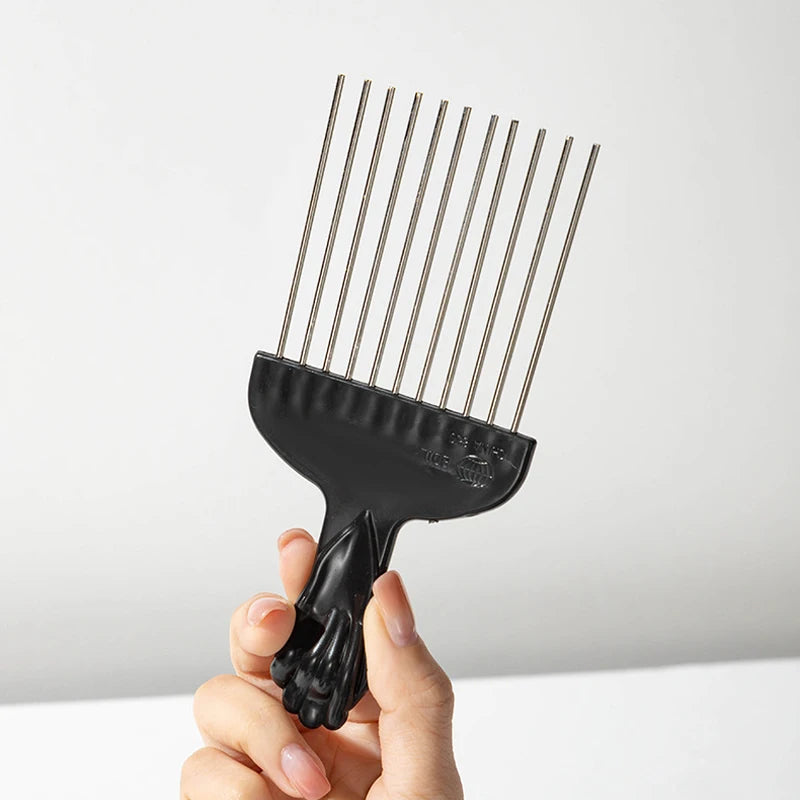 Black Metal African American Pick Afro Comb